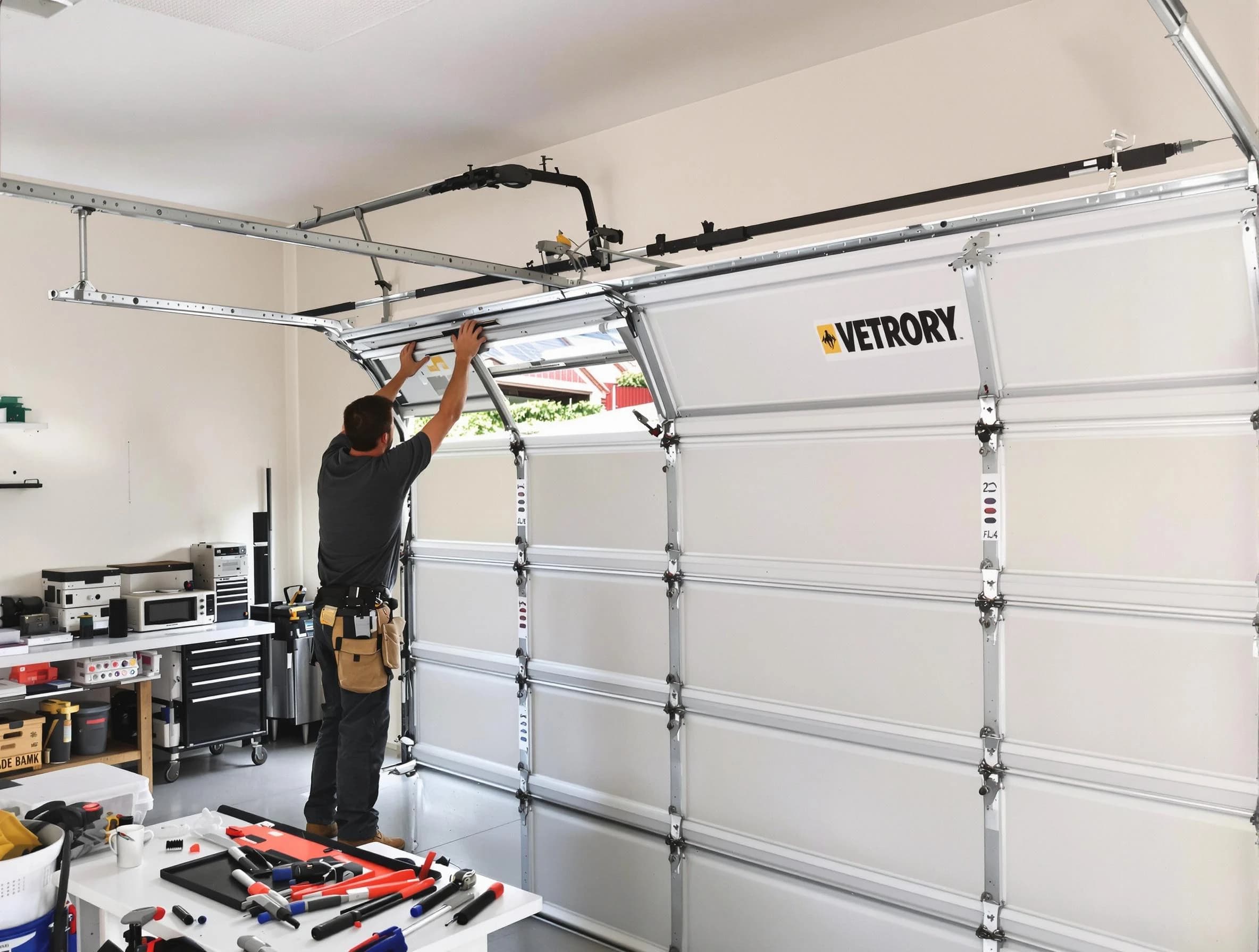 Mount Pleasant Garage Door Repair technician performing section replacement in Mount Pleasant