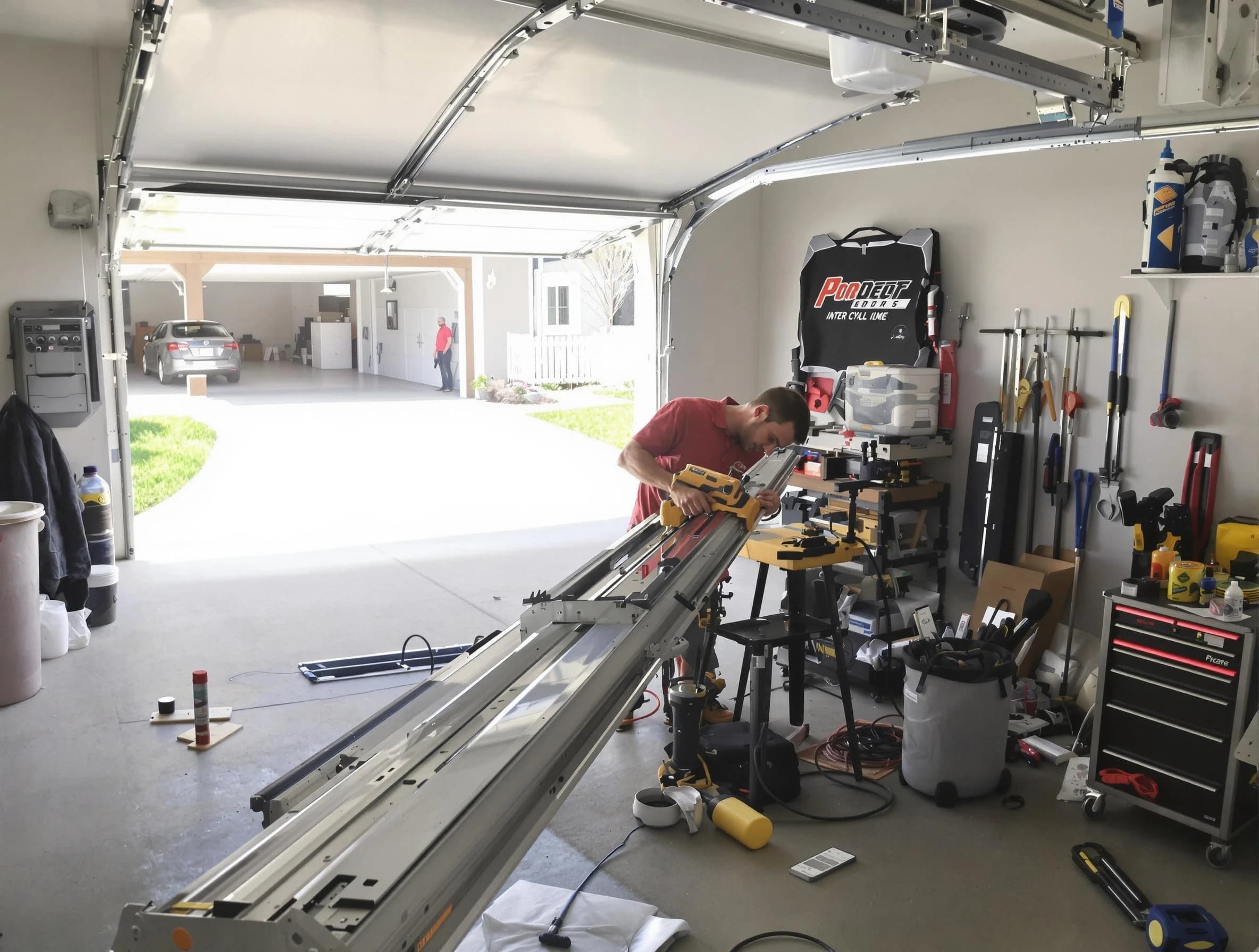 Mount Pleasant Garage Door Repair expert performing track repair in Mount Pleasant